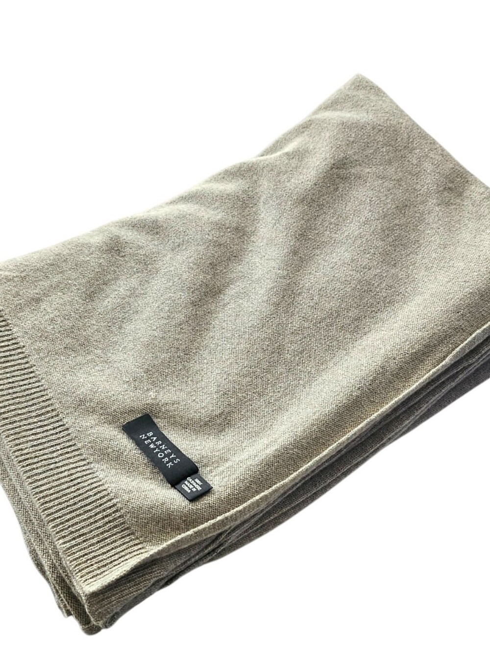 Barney's New York 100% Cashmere Throw Blanket In Taupe 40x60"